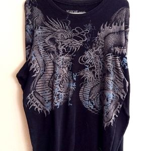 Men's XL Xtreme Couture Black Thermal Dragons Shirt